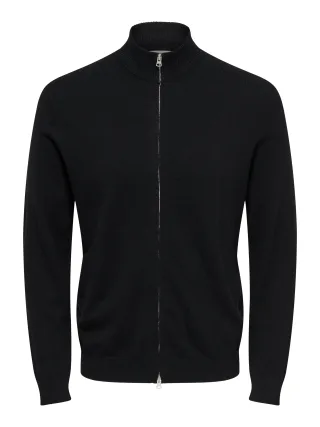 ONLY&SONS - ONSLOUI REG 12 ZIP CARDIGAN KNIT NOOS Black - Gr. - XL