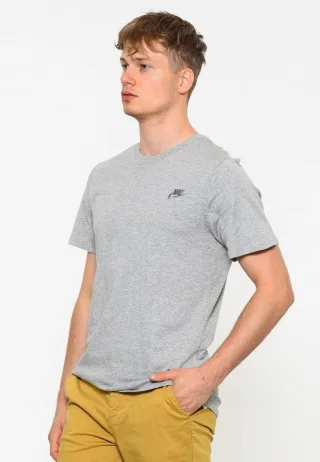 Nike besticktes Futura-T-Shirt in Grau meliert und Splitter-Logo