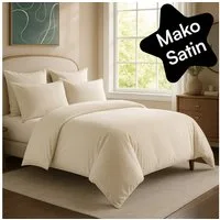 Seralino Bettwäsche Mako Satin Bettwäsche (100% Bio Baumwolle) mit Kissenbezug, 2 teilig, Fairtrade/ GOTS zertifiziert, uni Bettwäsche Set mit Reißverschluss
