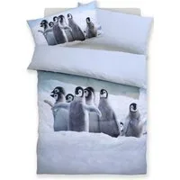OTTO home Bettwäsche Lyki, Microfaser, 2 teilig, ab Größe 135x200 cm, 100% Polyester, Katze, Pferd, Löwe, Pinguin