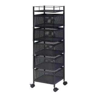 [en.casa] Rollwagen, Schwarz, Metall, Rollen, 27x94.5x27 cm, Esszimmer, Servierwagen
