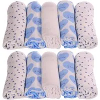 La Bortini Stoffwindeln Spucktücher 5 oder 10 Stück Tücher Baby Mulltücher Babywindeln (5er-Set oder 10er Set, für Neugeborene), aus reiner Baumwolle, für Mädchen und Jungen