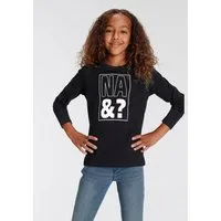 KIDSWORLD Langarmshirt NA&? langärmlig, Basic-Passform, mit Statement-Druck