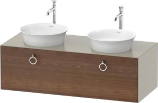 Duravit White Tulip Konsolenwaschtischunterbau wandhängend Amerikanischer Nussbaum & Taupe Matt & Se WT4983B77600010