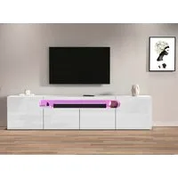 Home affaire Lowboard REAL TV-Möbel, 240 cm breit, 40/60 cm hoch, Hochglanz oder matt, Mit 4 Türen, davon 2 abgerundet, die ein ovales offenes Fach bilden