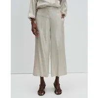 someday Culotte Catsby cropped wide mit Coating Schimmerndes Coating, bequem mit Gummibund