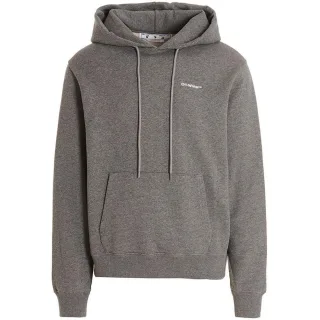 Off-White Wave Outline Diag Design Grau Slim Hoodie