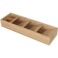 relaxdays Besteckkasten Besteck Organizer Bambus 5 Fächer
