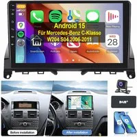 ESSGOO 9" Für Mercedes Benz C-Klasse W204 S204 WIFI GPS ASP Autoradio (RDS, Digitalradio (DAB), FM, AM, Apple Carplay Android Auto GPS Navi WIFI BT EQ)