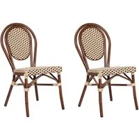 pemora Gartenstuhl Bistrostuhl Terrassenstuhl Outdoor-Stuhl 2-er Set BAMBU
