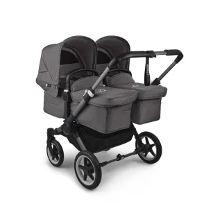 Bugaboo Donkey 5 Twin Complete Graphite/Grey Melange Kinderwagen-Set mit Liegewannen und Sitze