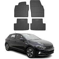 OMAC Auto-Fußmatten für VW Polo 2017-2025 Gummimatten Schwarz 4 tlg (4 St), für VW Polo 2017-2025 VW Polo 2017-2025, Antirutsch,Wasserfest,Einfache Installation