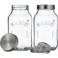 KILNER Aufbewahrungssystem, Glas, (Set, 2-tlg), (Fermentier-Set), zum Konservieren von Gemüse á 1 Liter