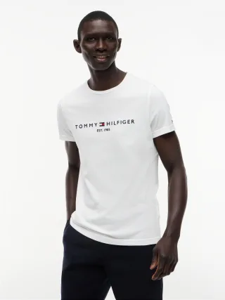 CORE TOMMY LOGO TEE SNOW WHITE - Gr. - L