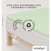 Schlafgut Spannbettlaken PURE TOPPER Bio-Baumwolle mit Elasthan 170 g/m² für Topper bis 10 cm, Jersey-Elasthan, Gummizug: rundum, (1 Stück), PREMIUM Laken für Matratzen bis 10 cm Höhe, dehnbar, blickdicht