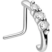 PIERCINGLINE Nasenpiercing Chirurgenstahl Nasenstecker 3 GROSSE KRISTALLE (Nasenstecker, 1-tlg)