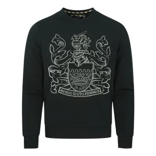 Aquascutum Großer Aldis Logo Schwarzer Sweatshirt