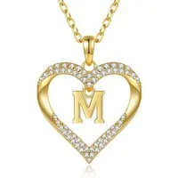 LuxusKollektion Namenskette Halskette Damen 18K Vergoldet Buchstabenkette Personalisiert M