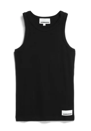 Armedangels - Geripptes Slim-Fit-Oberteil - Kanitaa schwarz - Gr. - L