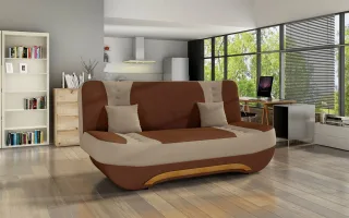 Klick-klack-Sofa Schlafsofa KANDY in Stoff Alova Braun-Beige
