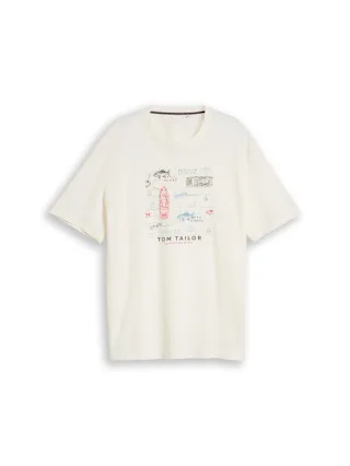 Tom Tailor - Plus Size - T-Shirt mit Waffelstruktur gardenia white - Gr. - 4XL