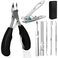 OSTWOLKE Maniküre-Pediküre-Set 7-teiliges Nagelschere Set, Edelstahl Maniküre Nagelknipser, für Dicke & Eingewachsene Fußnägel