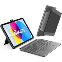 Inateck Hülle mit Tastatur für iPad 11 Gen A16, iPad 10 Gen, mit Stifthalter iPad-Tastatur (Vertikaler/Horizontaler Ständer,Großes Trackpad,Abnehmbar,Abnehmbare)