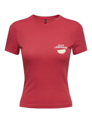ONLY - ONLVIVVI S/S TEE BOX JRS Tomato Puree - Gr. - S