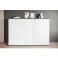 OTTO home Highboard Kenia, moderne grifflose Hochkommode mit 6 Türen, Breite 180 cm (1 St), Push-to-Open-Fronten, höhenverstellbaren Einlegeböden