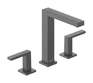 Hansgrohe 3-Loch Waschtischarmatur 150 Tecturis E mit Push-Open Brushed Black Chrome,73030340 73030340