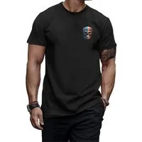 Banco T-Shirt Herren T-Shirt mit Totenkopf USA (30) Aufdruck aus 100% Baumwolle Unifarben