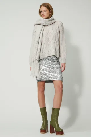 Luisa Cerano - Röcke Weiblich the macro silver sequins - Gr. - 36