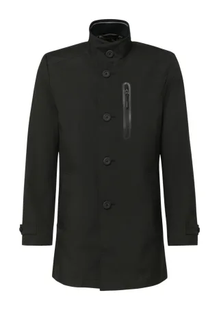 s.Oliver BLACK LABEL - Wasserabweisender Outdoor-Mantel mit Stehkragen schwarz - Gr. - 54