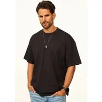 DAILY COTTON T-Shirt im Oversize Fit - Herren Kurzarm Shirt mit Rundhals-Ausschnitt Basic Oberteil Crew-Neck kurzärmlig aus 100% Baumwolle für Männer