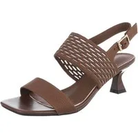 Ital-Design Damen Sandale mit Absatz und Fersenriemen Sandalette (91742689) Pfennig-/Stilettoabsatz Sandalen & Sandaletten in Braun
