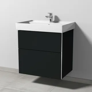 Sanipa 3way Waschtischunterbau zu Villeroy & Boch Collaro Waschtisch mit 2 Auszügen, Vulkan-Matt BP8351V