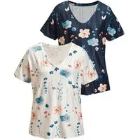 Vivance Kurzarmshirt aus recyceltem Material bügelfreie Qualität mit Ajourstruktur