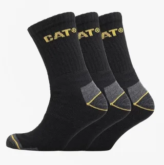 CAT CREW 3ER-PACK Herren Stiefelsocken Schwarz