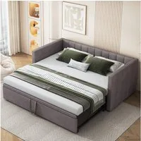 Flieks Daybett, Tagesbett Schlafsofa mit Unterbett 90x200cm/180x200cm Samt
