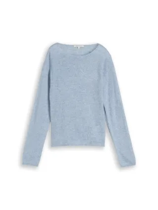 Denim Tom Tailor - Strickpullover mit Alpaka-Anteil foggy sky blue melange - Gr. - XS
