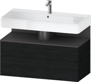 Duravit Qatego Waschtischunterbau wandhängend Eiche Schwarz Matt 990x470x590 mm - QA4395049160010 QA4395049160010