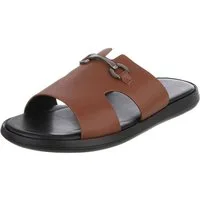 Coolwalk Herren Pantolette mit Metall-Detail, Sommerkomfort Sandale (91917973) Flach Sandalen in Braun