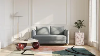 BRUNO Schlafsofa 140cm in Dunkelgrau | Pillow | stabiles Massivholz & Boxspringkomfort