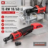 Einhell Akku-Ratschenschrauber Einhell Akku-Ratschenschrauber TE-RW 18/60 Li 18 V, 60 Nm, 3/8" Solo