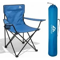 LINUMA Campingstuhl faltbar mit extra großem Getränkehalter, stabiler Klappstuhl schwarz (1 St), Faltbarer Campingstuhl mit XL-Getränkehalter für Festival & Outdoor