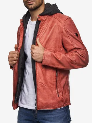 Tazzio Herren Lederjacke Two-in-One Style