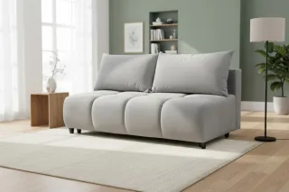 Sofa 3-Sitzer mit Schlaffunktion XENIO in Stoff Soft Grau