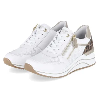 Remonte Low Sneaker - Gr. 38 - Weiß - Leder und Synthetik