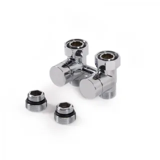 Terma Absperr-Verbunddurchgangsventil 50mm SC GW 3/4" (GZ 1/2")-GZ M22x1,5 , TGEOCR002, Chrom TGEOCR002