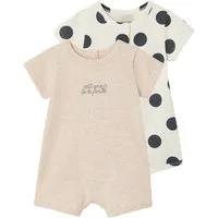 vertbaudet Schlafoverall Kurzoveralls Baby, Bio-Baumwolle
